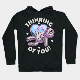 Thinking of You Voodoo Doll Heart Valentines Day Pastel Goth Hoodie